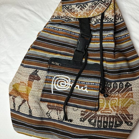 Peruvian Alpaca Backpack Casual Hiking Camping Travel Backpacks Lightweight - Picture 1 of 6